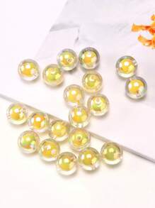 16MM 10 颗/包款式随机亚克力镀彩色珠子，圆形内彩 DIY 直孔手工手链，串珠散珠 - 彩色 - 查看 11