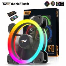 Darkflash DR11 RGB 风扇 PC 120mm 电脑机箱风扇套件 6 针水冷 CPU 散热风扇 RGB 风扇 一个装 - DR11-Controller-1Fan - 查看 2