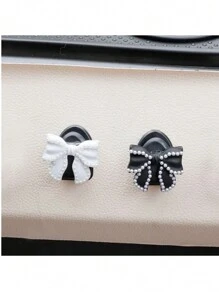 Móc treo đồ trang trí ghế trước hình nơ xinh xắn, dùng để sắp xếp dây cáp, dây điện, tai nghe - Một cỡ - Xem 2
