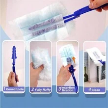 Static Dust Removing Duster Set, Home & Car Use - Chicken Feather Duster With Disposable Static Dust Brush - Multicolor - View 9