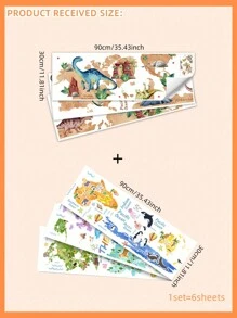 1 set Pegatinas de pared con diseño de volcán, animales y dinosaurios del bosque para decoración de sala de estar, dormitorio, estudio. Decoraciones de primavera, artículos decorativos festivos, regalos de cumpleaños y graduación para renovar su hogar