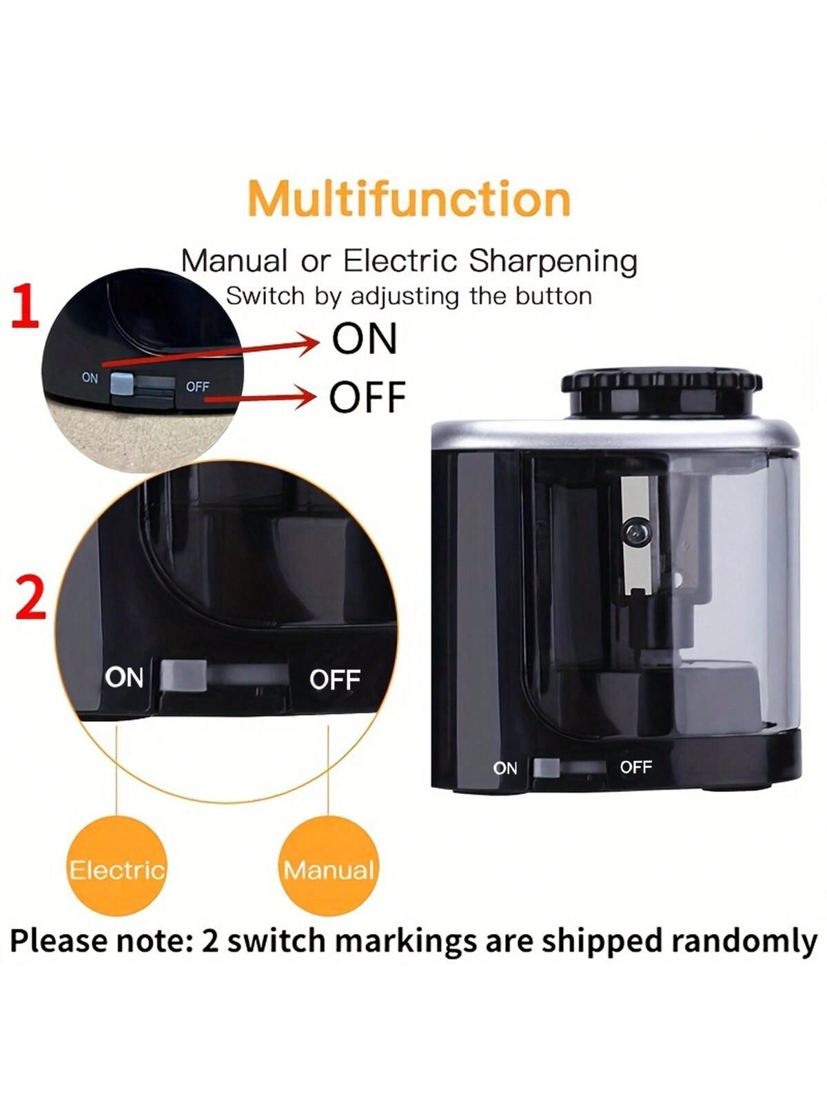 مبراة قلم كهربائية تلقائية للمكتب – مناسبة للأقلام...