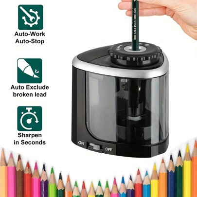 1pc Electric Pencil Sharpener Desktop Automatic Suitable To Pencils (6-8mm) For Students School Office Stationery Back To School