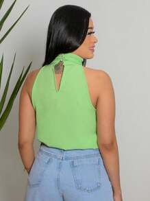 Women's Viscose Blouse Elegant Social Fashion - 薄荷綠 - 查看 2