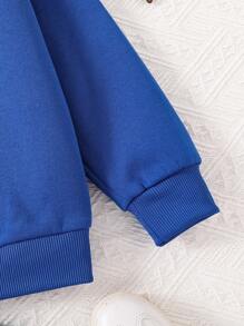 Young Boy Casual Gaming Print Round Neck Long Sleeve Sweatshirt