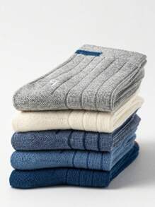 10 Pairs Boys Sports Socks, Ankle Length, Solid Color, Breathable, Fall Winter New Collection - Multicolor - View 4