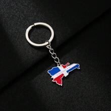 1入多明尼加地圖鈦鋼墜子項鍊，不分男女的不銹鋼情侶項鍊，紀念日配件 - 地圖 - 查看 6