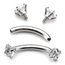 1/3 piezas de joyas de perforación para piercings corporales de acero inoxidable hipoalergénico con gemas de circonita cúbica (3MM) - uña labial, cartílago, concha, trago, pendientes para mujer y hombre en calibre 16G, 6mm, 8mm, 10mm