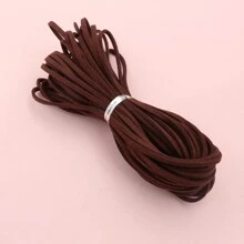 5 mét 2,5mm dây bện giả da lộn dẹt sợi da nhung cho dây chuyền tự làm đồ trang sức - màu nâu - Xem 1