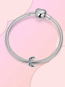 Silver Plated Charm Moon Flower Halloween Black Beads Charm Pendant Ball Suitable For Bracelets DIY Women's Jewelry Valentines