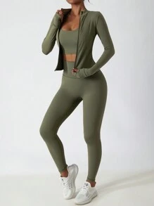 MASKERT Strakke tops voor dames, jassen met lange mouwen, kleding ter bescherming tegen de zon, yogakleding, sporttops voor hardlopen, comfortabel en huidvriendelijk