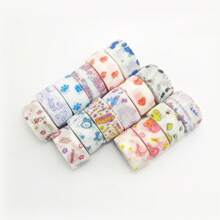 5PCS Self-Adhesive Elastic Bandage, Cute Cartoon/Solid Color Finger Bandages For Students - Anti-Wear Hand Tape For Writing/For Fixing Fingers, Toes, Nude Sport Tape, Self-Adhesive Finger Cover (Color Random) Gym Accessories Sales Sports Tape