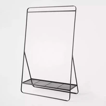 Simple Trending Standard Clothes Clothing Garment Rack With Storage Shelves For Hanging Clothes, Black - 黑色 - 查看 6