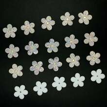 20pcs Rhinestone Applique Flower Patch Patches Suitable For Bags Hats Clothes DIY Accessories Decoration Hand Sewn