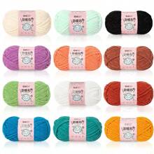 1 Roll, 57m/50g Lurex & Chenille Eyelash Yarn, Suitable For DIY Scarves, Blankets, Dolls And Other Knitting Projects, 100% Polyester - Multicolor - View 12