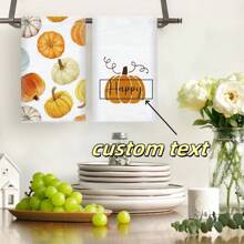 منشفة يد مخصصة للمطبخ 2قطعة للخريف، منشفة غسيل أطباق المطبخ ذات اليküربة الملونة، منشفة يد للحمام، منشفة يد لعيد الشكر وعيد الهالوين - متعدد الألوان - مشاهدة 2