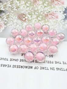 16MM 10 颗/包款式随机亚克力镀彩色珠子，圆形内彩 DIY 直孔手工手链，串珠散珠 - 彩色 - 查看 16