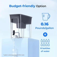 Waterdrop Water Filter Dispenser, Slim Water Filter Tank With 1 * 60 Days Filter, 200-Gallon Long-Life, Faster Filtration, Reduces Chlorine, / And More - Black - View 2