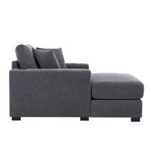 MERAX Oversized Chaise Lounger Modern Style Sofa Couch ,With Pillows, Charge Station & Cup Holders, Chenille Fabric(43.5"  ) - 43.5"-Blue Gray - View 10