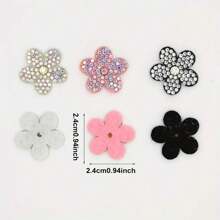 20pcs Rhinestone Applique Flower Patch Patches Suitable For Bags Hats Clothes DIY Accessories Decoration Hand Sewn