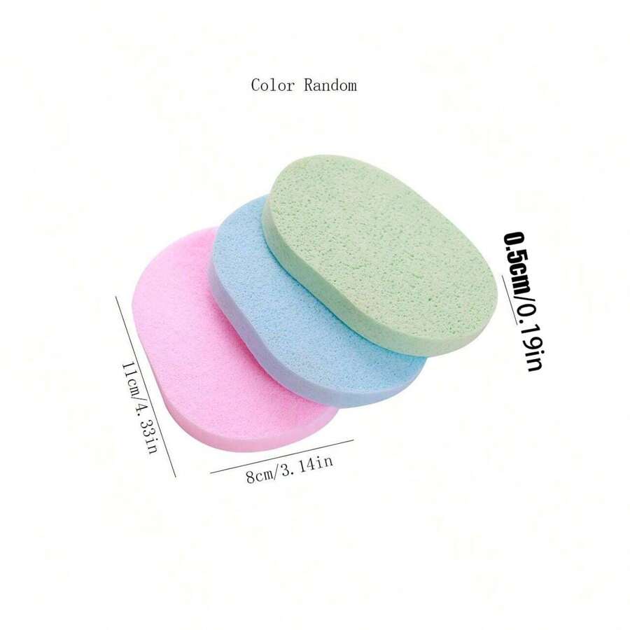 1pc/3pcs/6pcs/12pcs Seaweed Facial Cleansing Powder Puff PVA Sponge