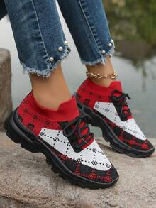 2024 Autumn New Arrival Women's Breathable Platform Casual Sneakers - Red - View 12