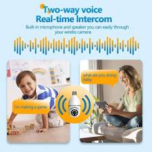 5G E27 Bulb Camera, Full Color Night Vision, Auto Person Tracking, Zoom, Indoor Security Surveillance Camera, WiFi, Video & Voice Recording, Two-Way Audio, Auto Tracking Camera - White - View 4