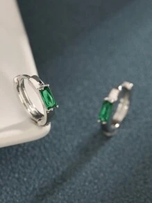 Chaobang New Fashion Unisex Street Style Earring Single Simple Elegant Metal Stud Earring For Men Or Women, Retro Green - Green - View 6