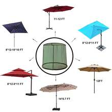 13FT Patio Umbrella Mosquito Net Canopy – Double Zipper Adjustable Bug Screen With Solid Lead, Breathable Polyester Mesh For Outdoor Living, Garden, And Patio Umbrella Protection (Mosquito Net Only) - Army Green - View 8