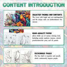 Coloring Books For Adults: Drawing Book With 32 Pages Of Plants & Birds Designs – Perfect Gift For Birthdays & Christmas For Women And Teens Back To School,Mother's Day,Mom's Gift