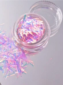 4 Boxes Glass Aurora Nail Art Glitter Flakes, Multicolor Aurora Holographic Shiny Nail Sequins, 3x3cm Round Shaped Box Nail Glitter Flakes For DIY Manicure And Craft Design Nail Charms Nail Supplies