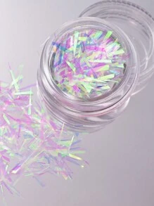 4 Boxes Glass Aurora Nail Art Glitter Flakes, Multicolor Aurora Holographic Shiny Nail Sequins, 3x3cm Round Shaped Box Nail Glitter Flakes For DIY Manicure And Craft Design Nail Charms Nail Supplies