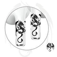 ROCKBEAR Black Dragon Tattoo Sticker Covers Compatible With Airpods Pro 2nd Generation, Mythical Decor Skin, Decal, Wrap, And Case Accessories For EarPods, Fantasy Gift For Teens, Women And Men, Includes Cleaning Kits