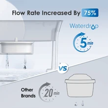 Waterdrop Water Filter Jug, Water Filter Dispenser (4.5L) With 1*90 Day Filter, NSF Certified Water Filter Drinking Water Jug For Refrigerator, Reduces Limescale, Chlorine, Lead (Filter: WD-PF-01A Plus) - 黑色 - 查看 5