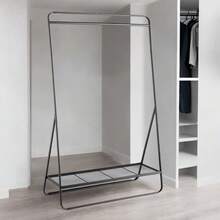 Simple Trending Standard Clothes Clothing Garment Rack With Storage Shelves For Hanging Clothes, Black - 黑色 - 查看 5