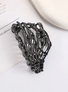 1 kẹp tóc bằng hợp kim kẽm cho tiệc Halloween, kẹp tóc hình bộ xương bằng kim loại cho mùa thu đông, kẹp tóc Goth tối màu - màu đen - Xem 3