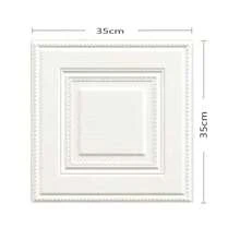 10/20/50 件 3D 纹理自粘墙砖，13.78 英寸防水泡沫墙纸板，易于安装，即撕即贴，适用于客厅、卧室、厨房、浴室天花板和房间装饰 - 白色 - 查看 3