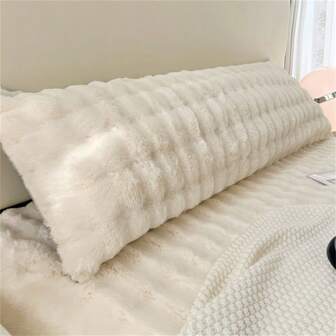 1 pieza Funda de almohada de piel de conejo falsa, estilo largo, cálida y suave, para uso durante todo el año, sin inserto interior