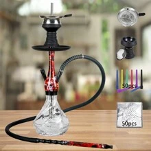 Hookah Set With Everything 1 Hose,Shisha With Ceramic Bowl Tongs Mouth Tips Foils Accessories Premium Shisha Complete Set