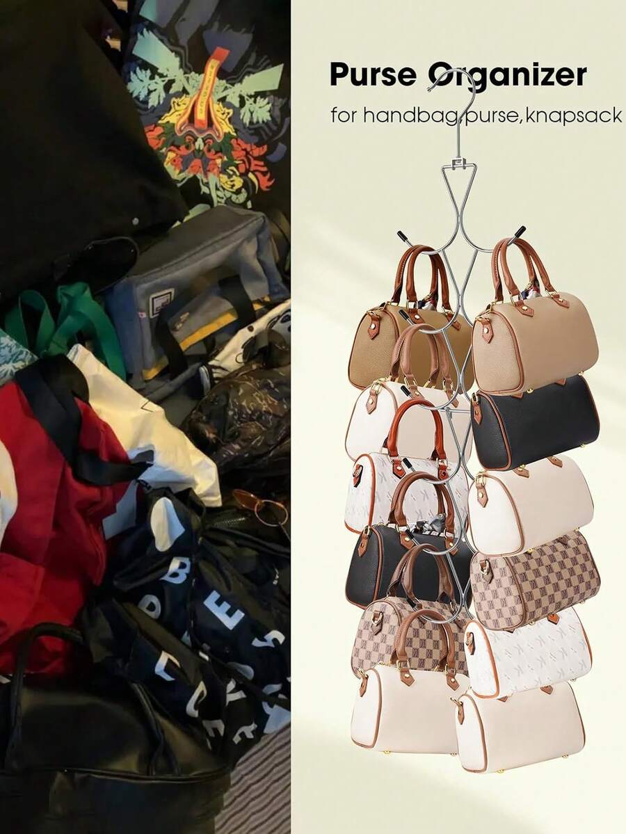 1pc Scarf Hanger Organizer For Closet, 12 Scarf Organizer With 360