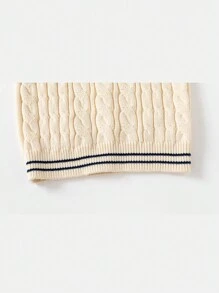Young Boy V-Neck Knitted Sweater Vest, Autumn & Winter