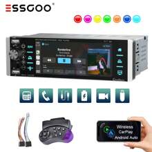 5.1" Single DIN Car Stereos Head Unit Radio Wireless Carplay Android Auto Play Bluetooth IPS Touch Screen USB AUX-IN TF - 黑色 - 查看 1