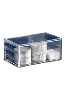 1 pieza Organizador de cajón de escritorio transparente para lápices labiales/brillos de labios, caja de almacenamiento de maquillaje a prueba de agua y polvo, para vacaciones en la playa, colección de baño, colección de dormitorio, gran capacidad