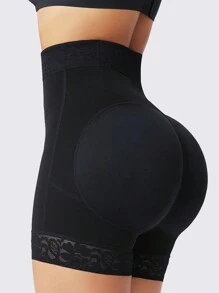 1 pièce Culotte gainante pour fesses, rehausseur de hanches, gaine amincissante avec contrôle du ventre, short haute taille, gaine corporelle, culotte type boxer - Noir - Voir 4