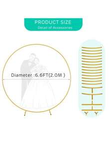 Arco Completo Desmontable De Metal De 2 M Para Globos - Dorado - Ver 2