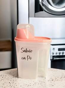 Kit Of 2 Washing Powder Organizers With Measuring Cup For Decorated Storage - Màu Hồng baby - Xem 3
