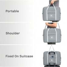 登机包 45x36x20 全新可折叠旅行行李袋 随身行李 小型座椅下轻便手提行李箱 手提包 学校包 学校配件 学校用品 - 灰色 - 查看 5