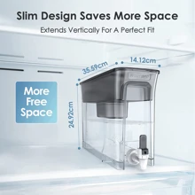Waterdrop Water Filter Jug, Water Filter Dispenser (4.5L) With 1*90 Day Filter, NSF Certified Water Filter Drinking Water Jug For Refrigerator, Reduces Limescale, Chlorine, Lead (Filter: WD-PF-01A Plus) - 黑色 - 查看 4