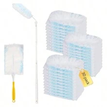 Static Dust Removing Duster Set, Home & Car Use - Chicken Feather Duster With Disposable Static Dust Brush - Multicolor - View 6