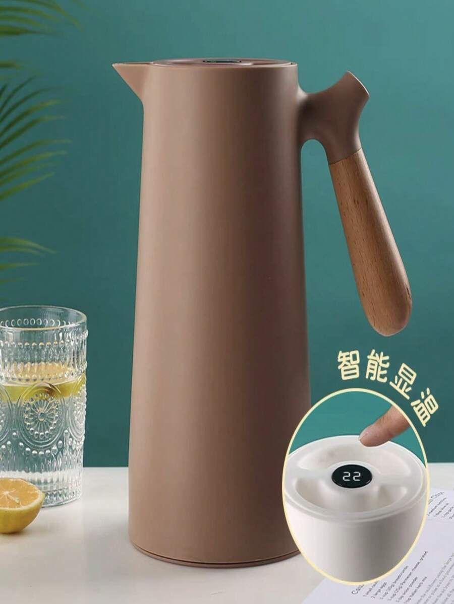 北欧保温咖啡茶瓶木柄 1 升罐 - 紫紅色 - 查看 1